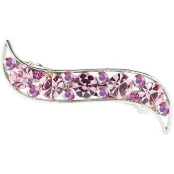 Karen Marie - Large Crystal Wave Barrette - Rose (1)